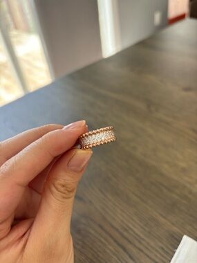 Rose Gold Crystal Pave Statement Ring